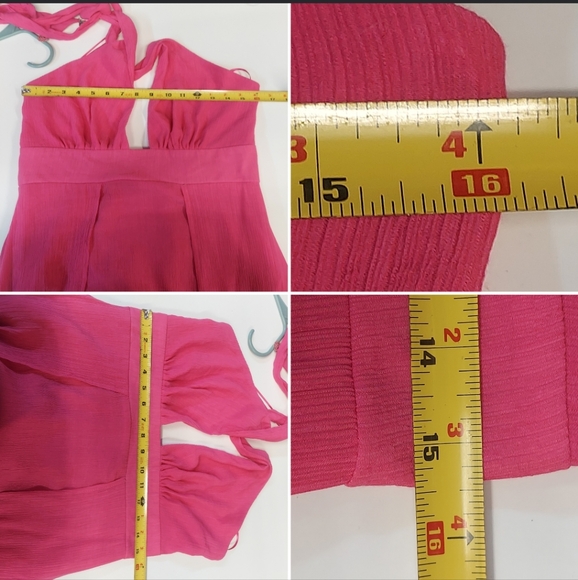 A Peach Pink Low V Cut Open Back Split Maxi & Mini Dress - Picture 8 of 16